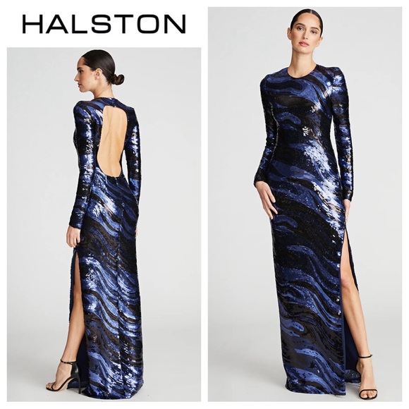 HALSTON Whitney Gown in Sequins - Picture 1 of 6